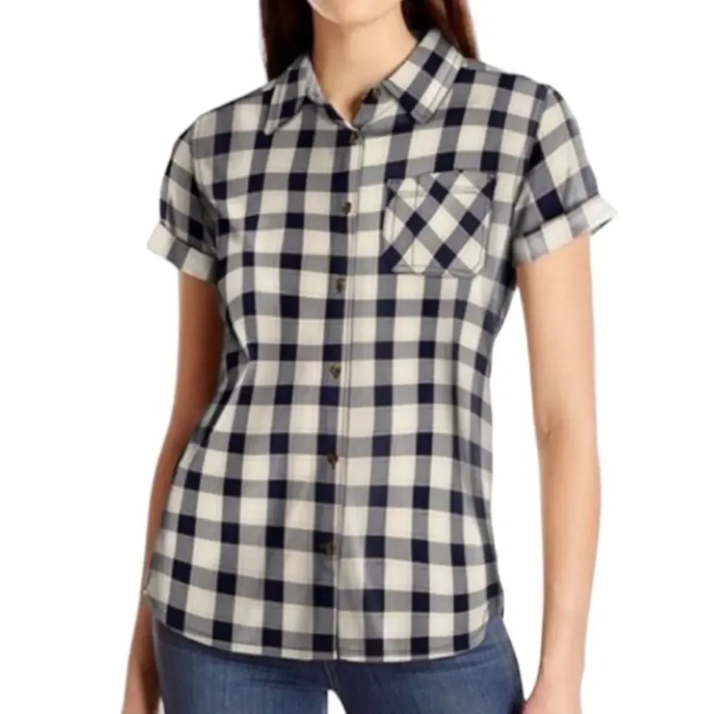 Carhartt Plaid Button Down Short Sleeved Shirt 100% Cotton Women’s S